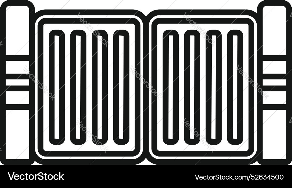 Automatic sliding gate system protecting modern Automatic sliding gate system protecting modern vector image