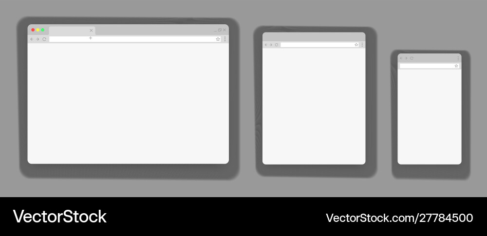 Blank web browser windows for different devices Blank web browser windows for different devices vector image