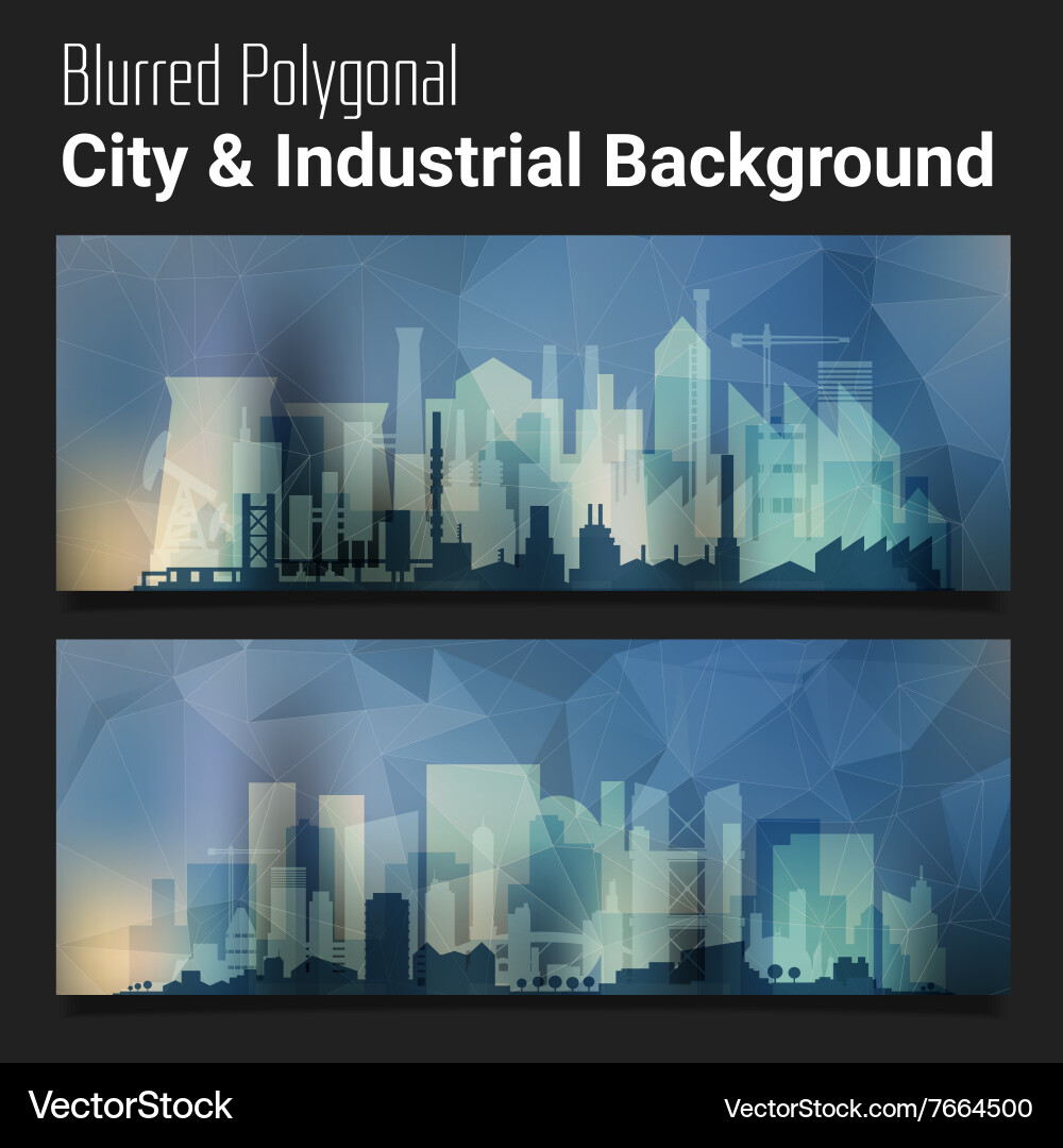 Blurred polygonal header slider webdesign kit vector image