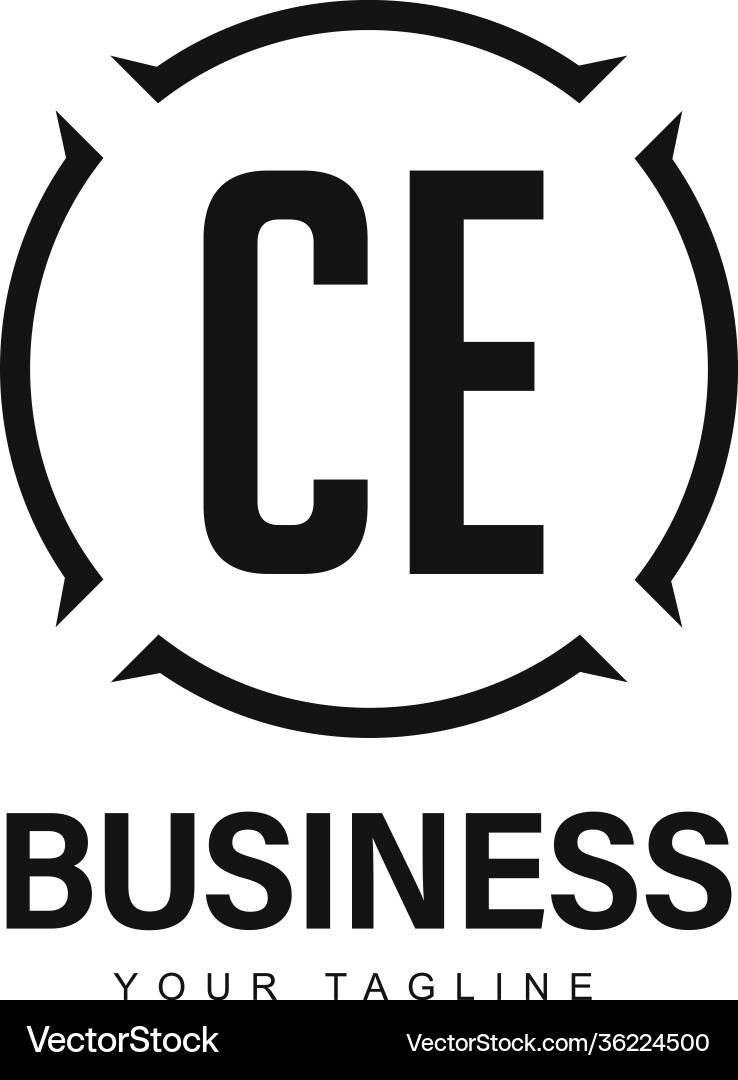 Ce initial a logo design with abstract style Ce initial a logo design with abstract style vector image
