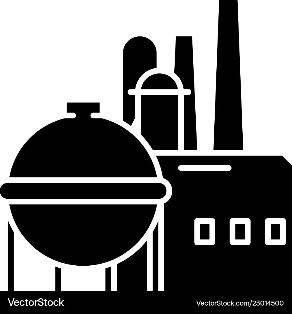 Chemische Fabrik schwarzes Symbol Zeichen Chemische Fabrik schwarzes Symbol Zeichen vektorbild