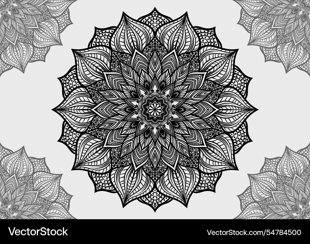 Circular pattern element in the form of a mandala vector image