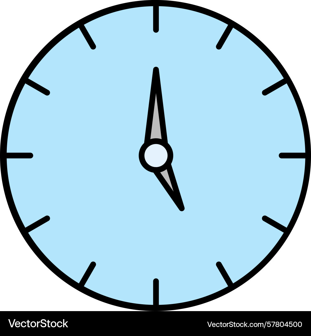 Clock line filled icon Vector Image