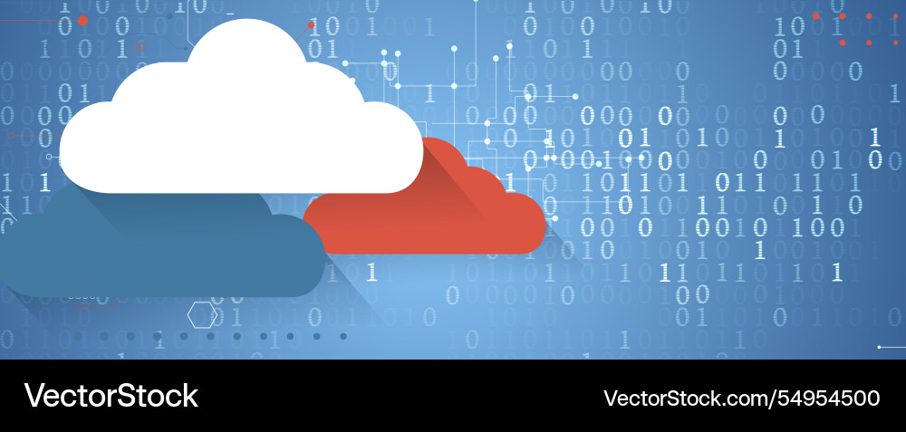 Cloud technology ransfer digital data on circuit Cloud technology ransfer digital data on circuit vector image