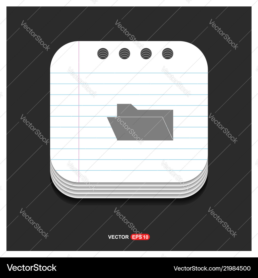 Computer folder icon gray on notepad style Computer folder icon gray on notepad style vector image