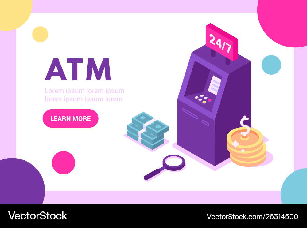 Concept atm for web page Vector Image