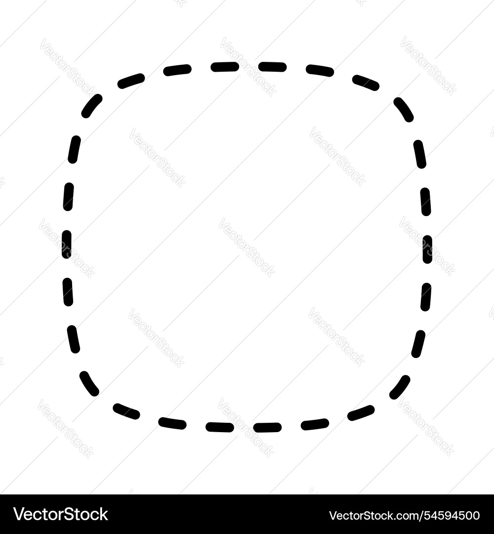 Dashed squircle or square with rounded borders Dashed squircle or square with rounded borders vector image