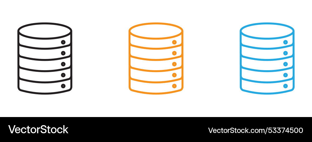 Database icon thin line set vector image