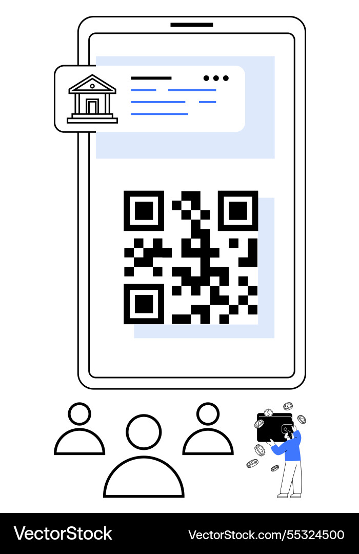 Digital payment concept featuring qr code Digital payment concept featuring qr code vector image