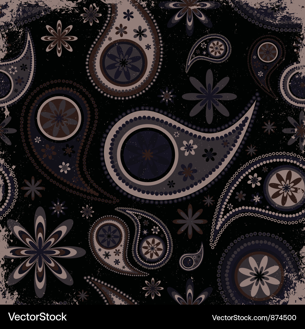 Distressed Paisley Pattern Vector Image