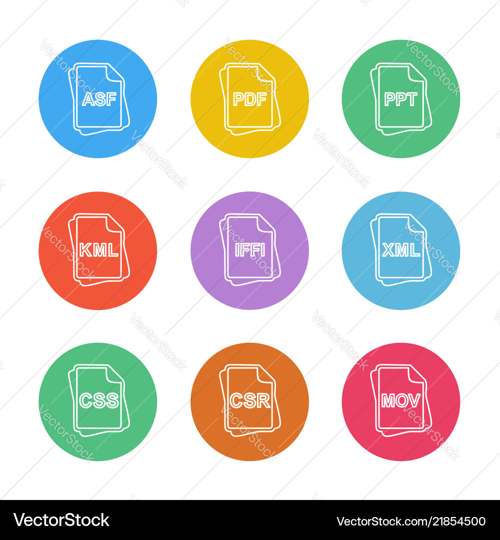File type files documents eps icons set vector image