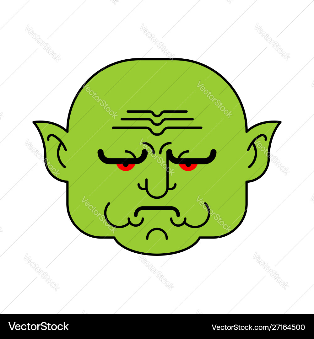 Grumpy Goblin Troll Face vector image
