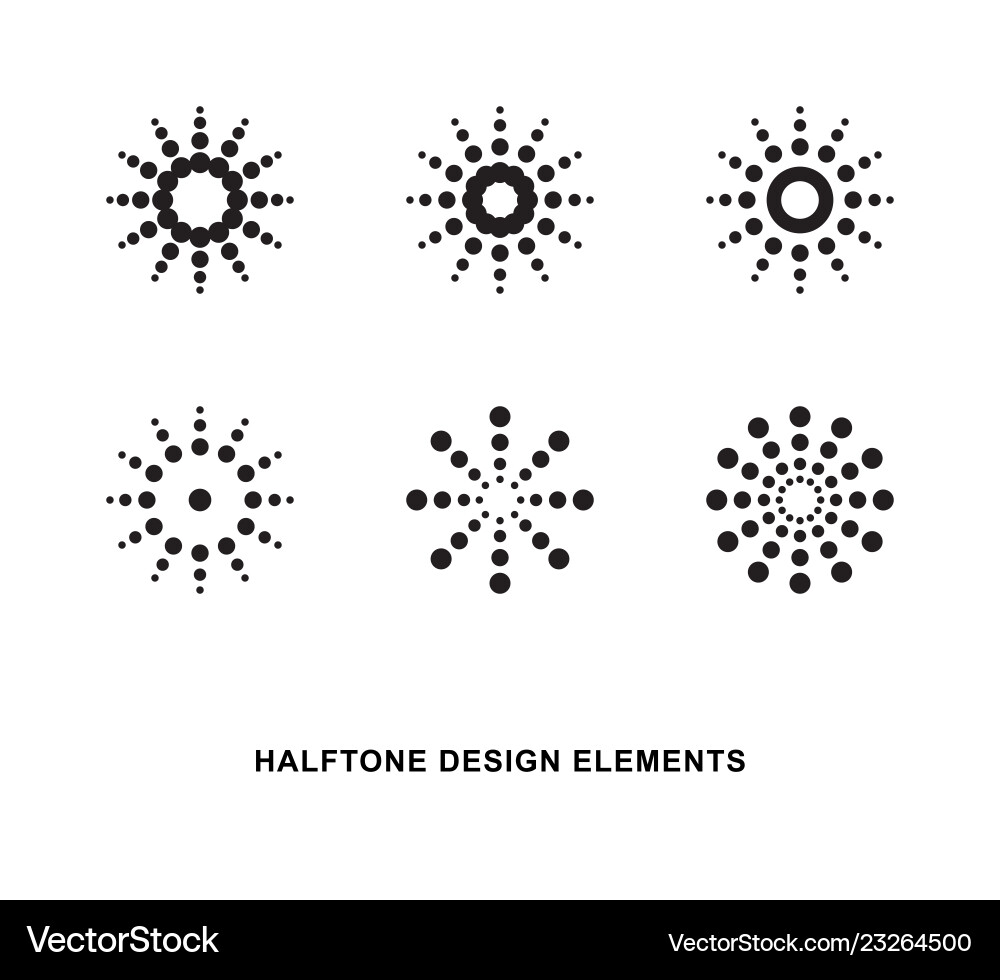 Halftone dots forms Halftone dots forms vector image