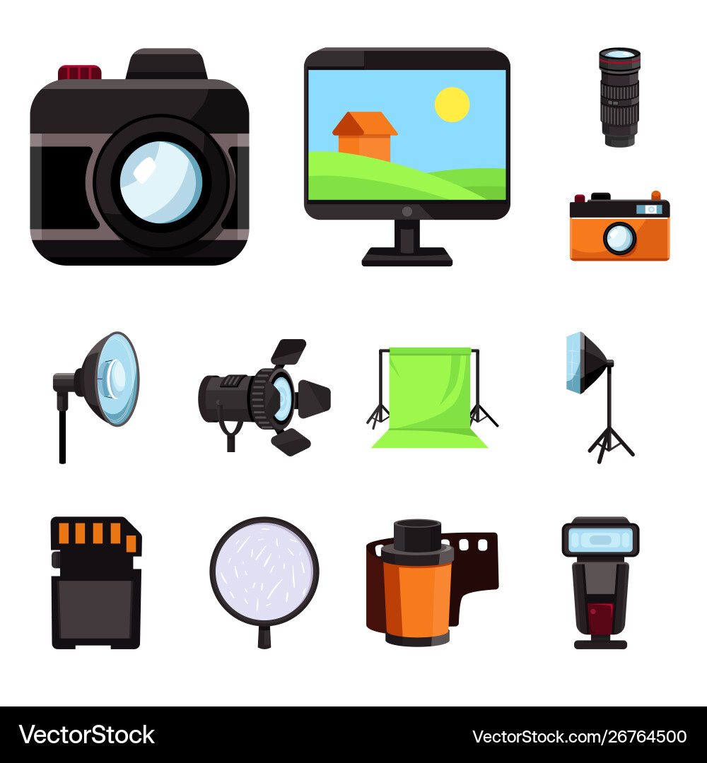 Isolated object studio and photo logo Vector Image