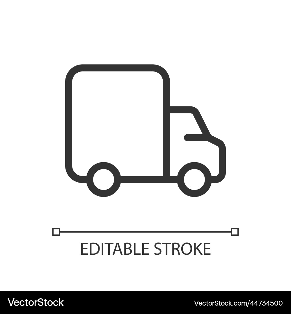 Lorry pixel perfect linear ui icon Vector Image