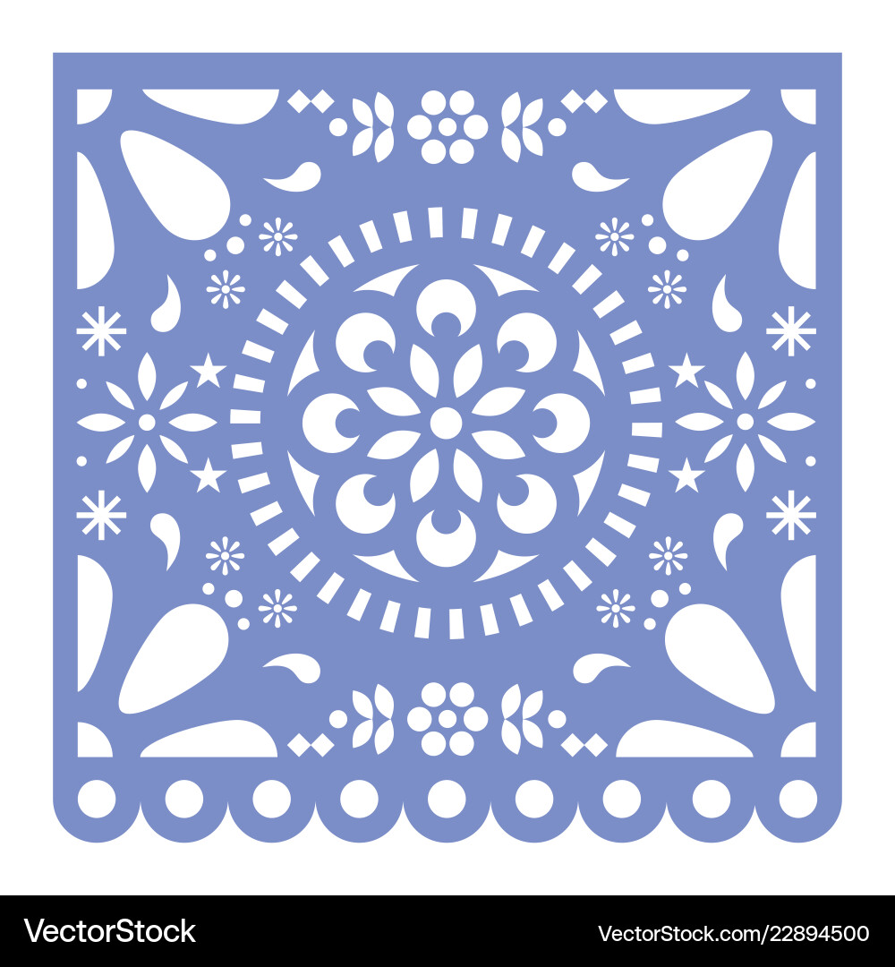 Mexican papel picado cutout design fiesta vector image