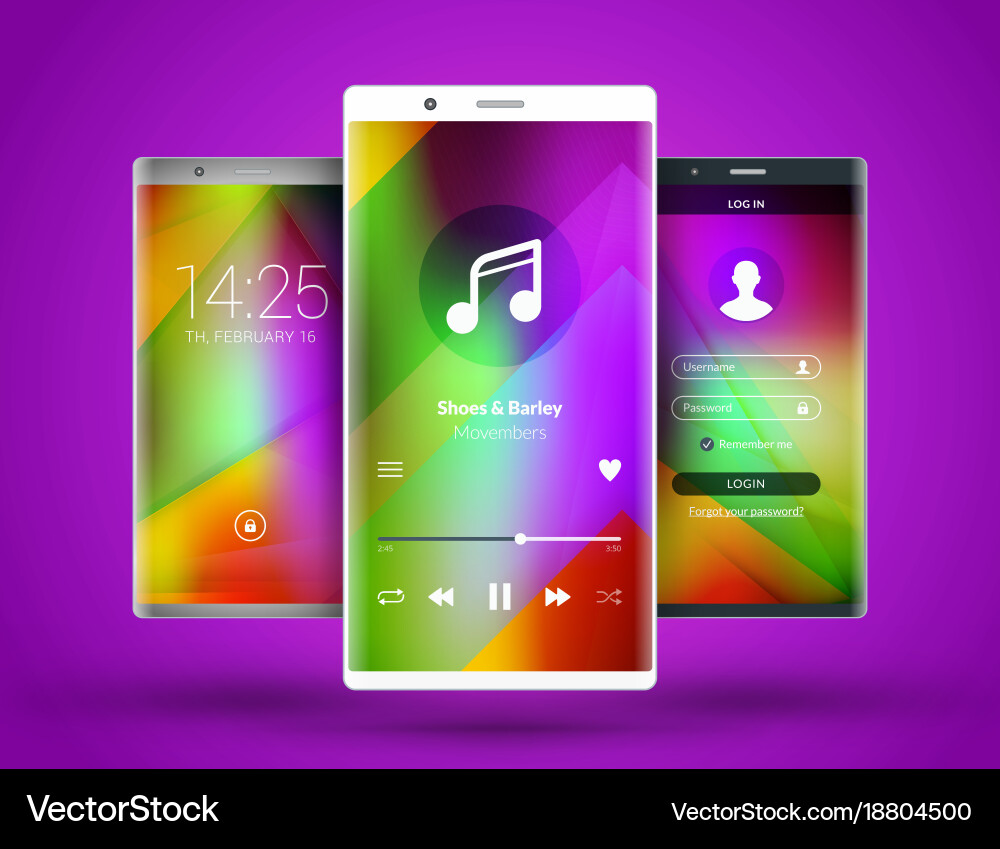 Mobile interface wallpaper design abstract vector image