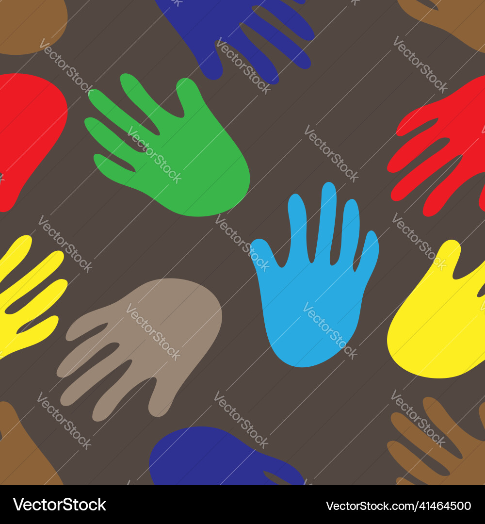 Pattern seamless set of handprint flat minimal Vector Image