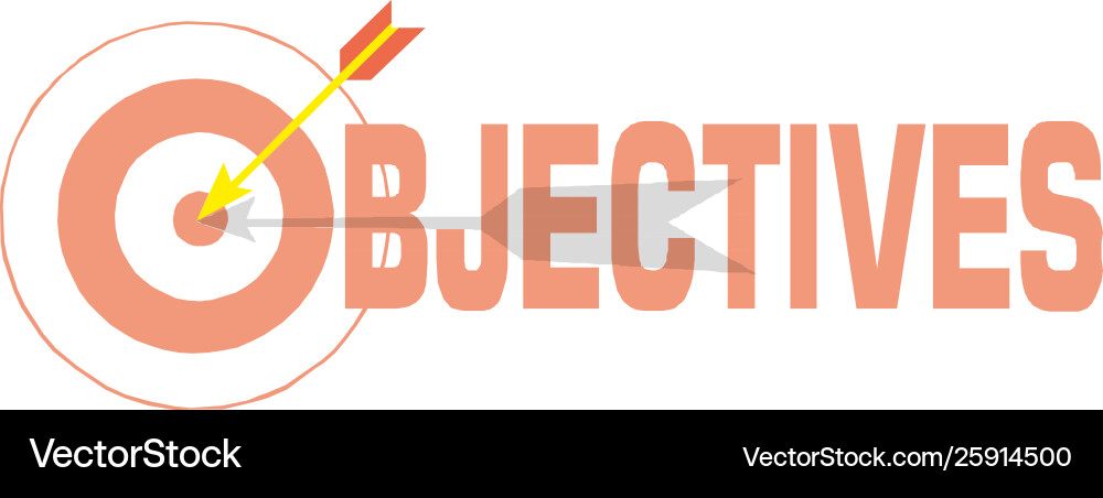 Target arrow color icon in word objectives Target arrow color icon in word objectives Vector Image