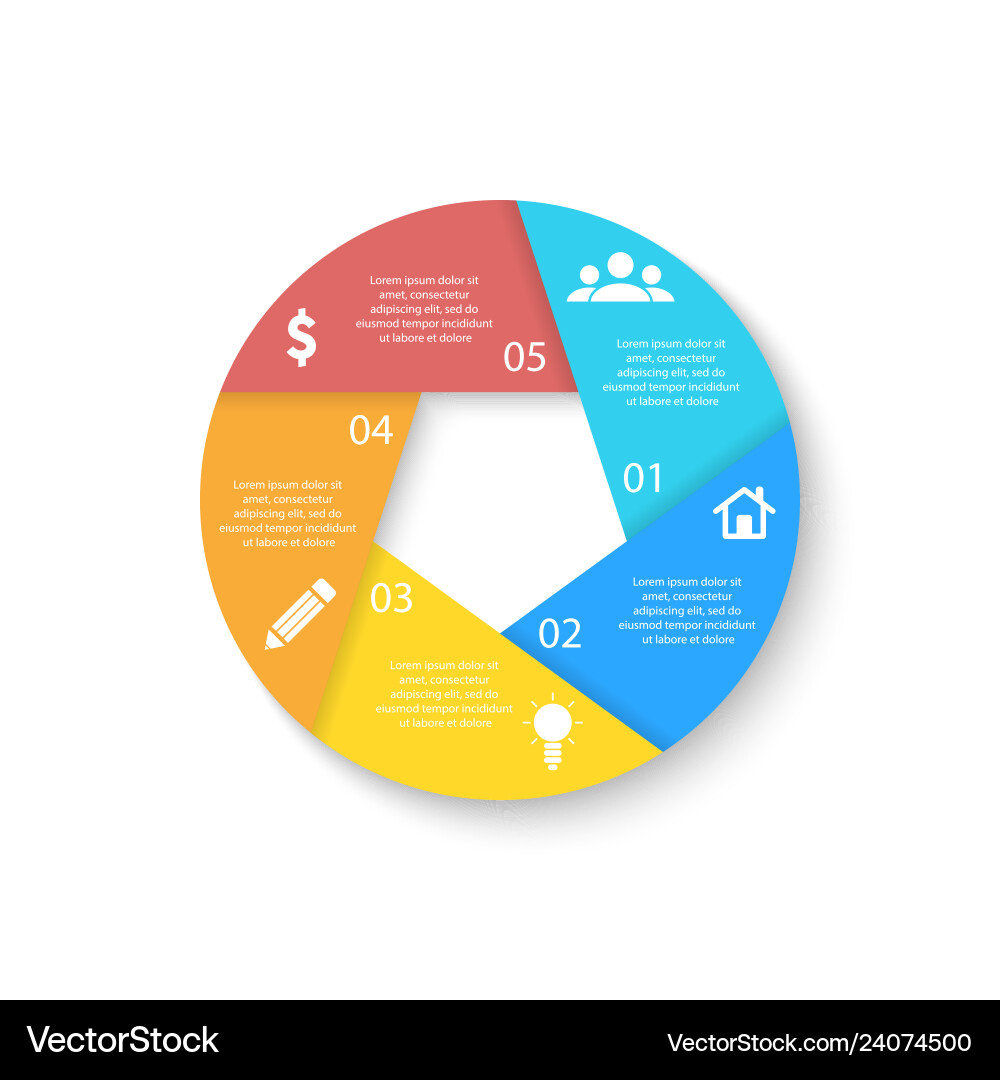 Template for circle diagram options web design Template for circle diagram options web design vector image