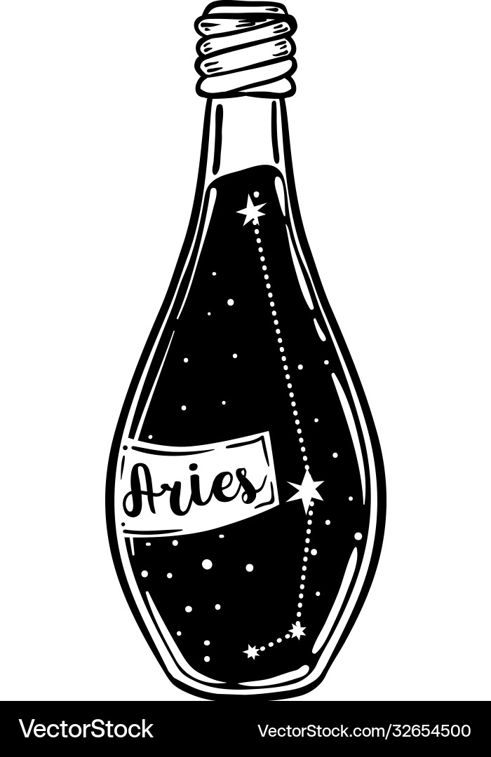 Zodiac Aries Bottle Vector Image