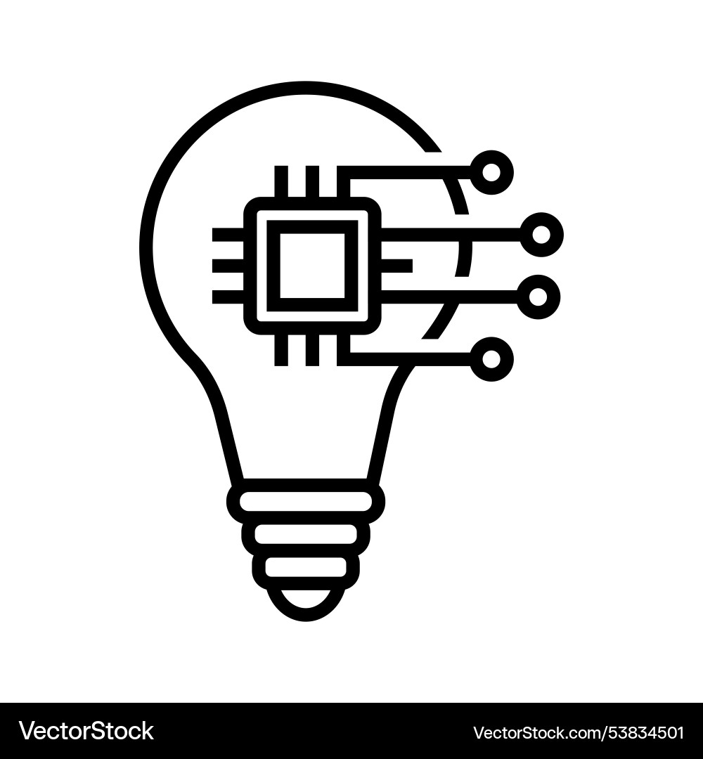 A lightbulb with microchip vector image