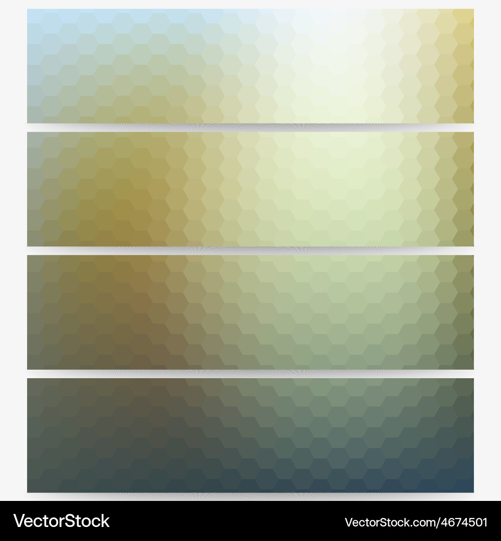 Abstract hexagonal headers set blurred design Vector Image