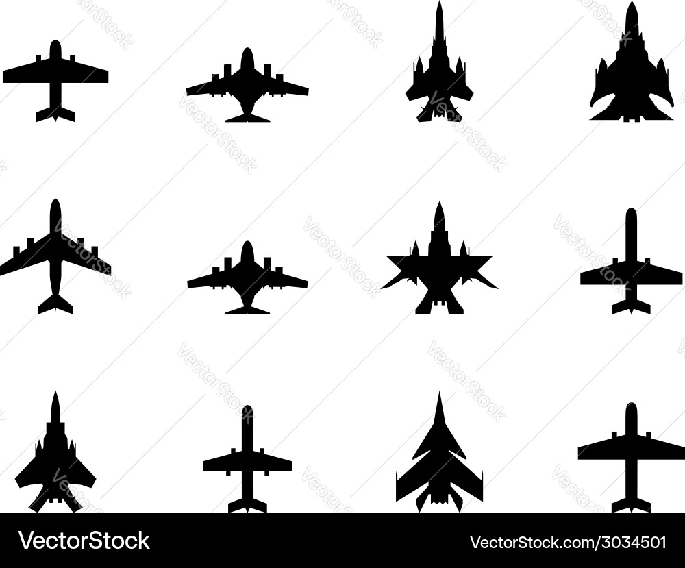 Airplane Icon Set vector image