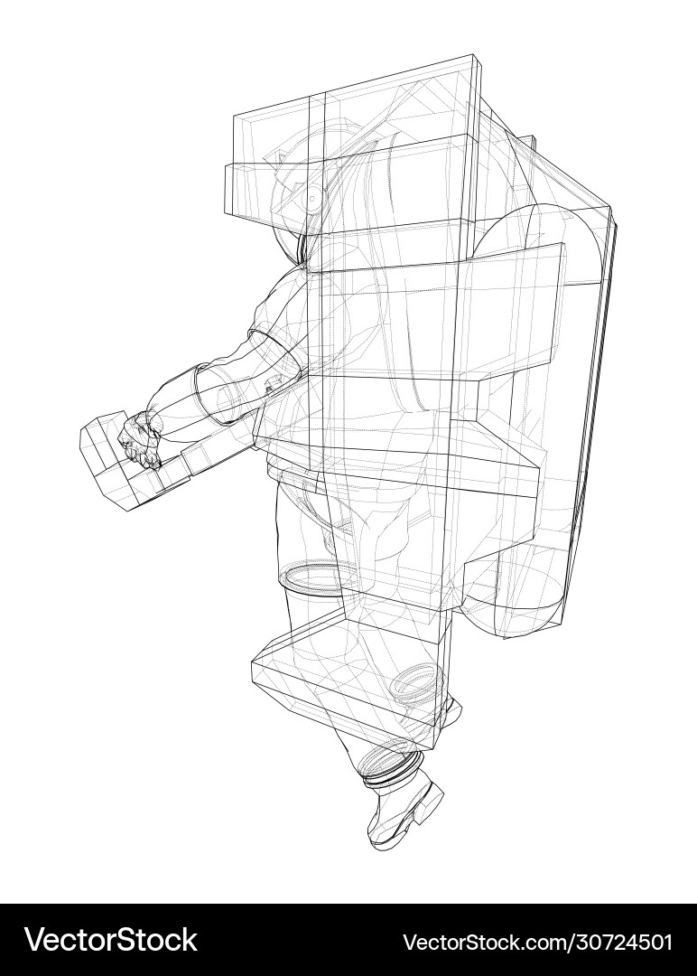 Astronaut concept rendering 3d vector image