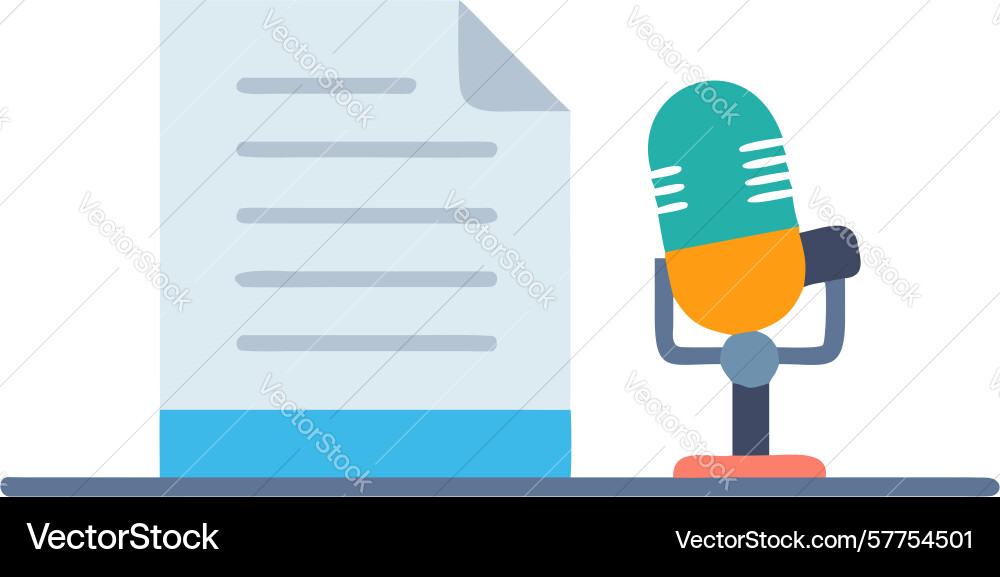 Audio recording document or podcast script icon vector image