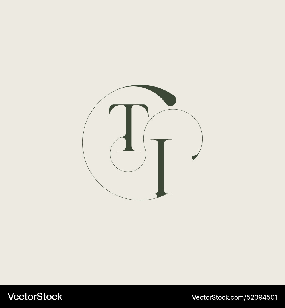 Beautiful monogram initial elegant line concept Beautiful monogram initial elegant line concept Vector Image