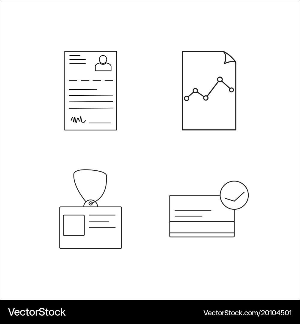 Business simple linear icon setsimple outline vector image