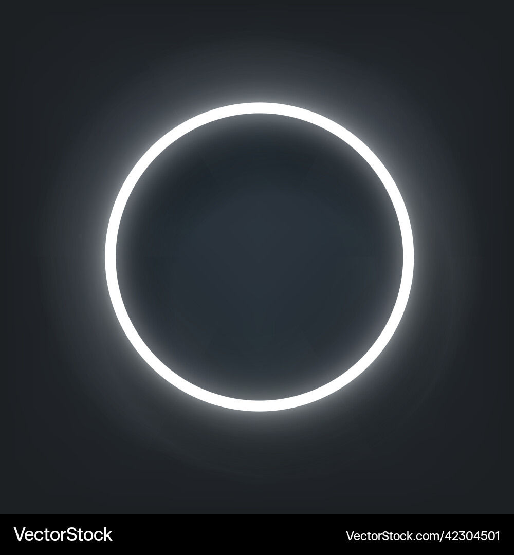 Circle neon frame with copy space 3d vector image