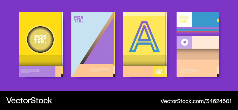 Colorful geometric poster and cover design Vector Image