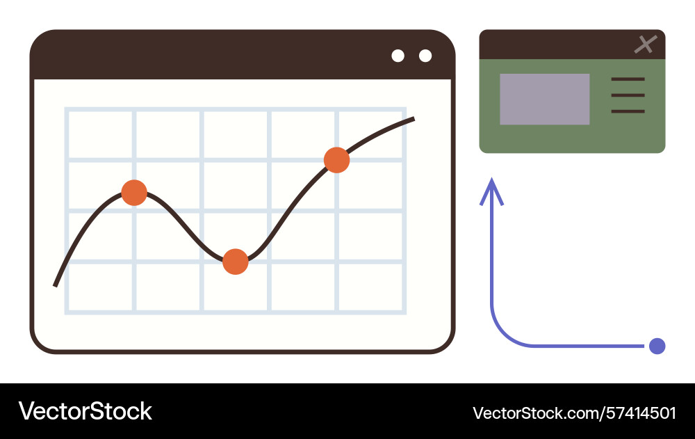 Data visualization chart with rising trend vector image