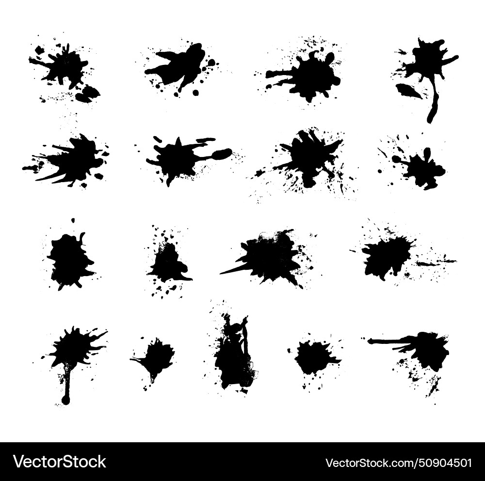 Different type ink drops and splashes Different type ink drops and splashes vector image