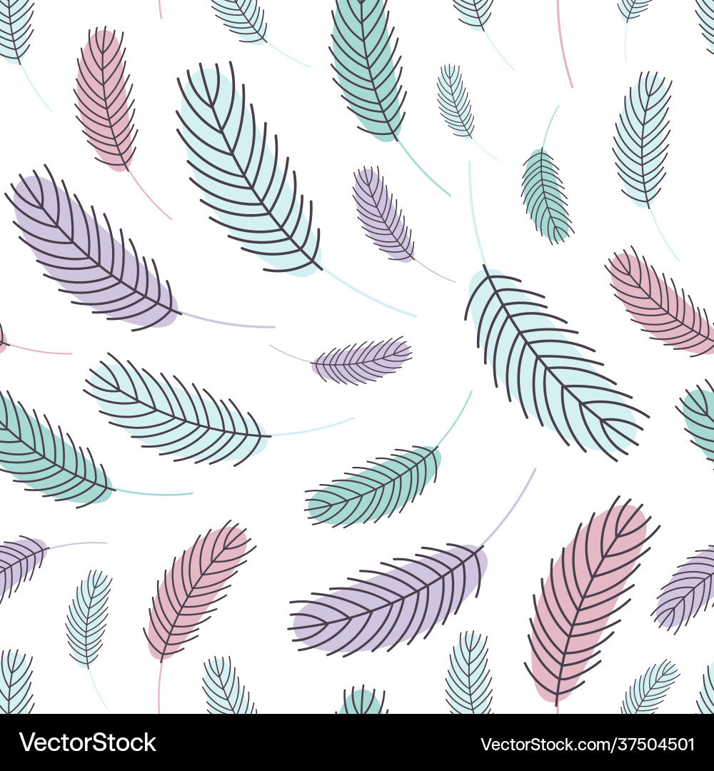 Feathers seamless pattern Feathers seamless pattern vector image