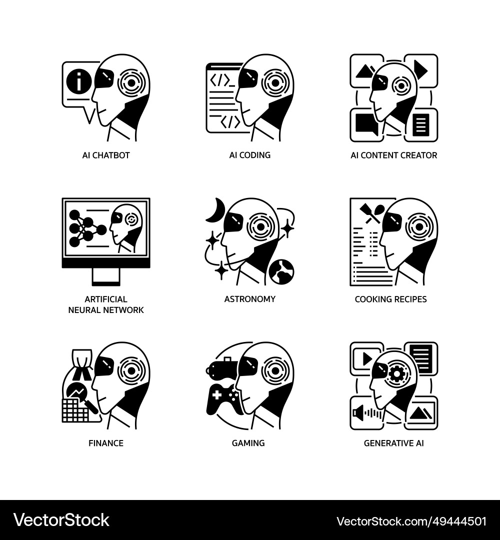Generative ai icon set Vector Image