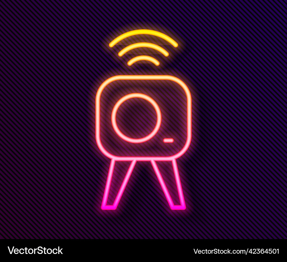 Glowing neon line web camera icon isolated Glowing neon line web camera icon isolated Vector Image