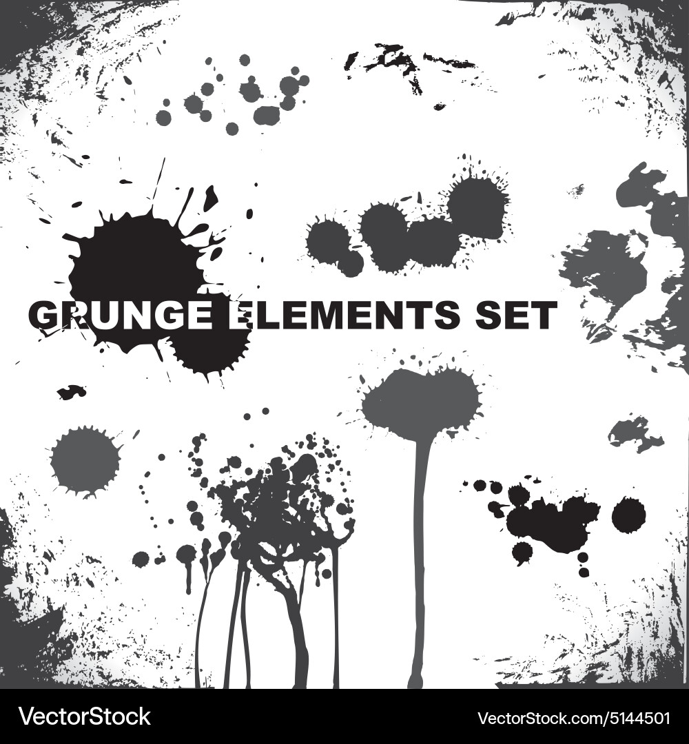Grunge elements blots and splashes vector image