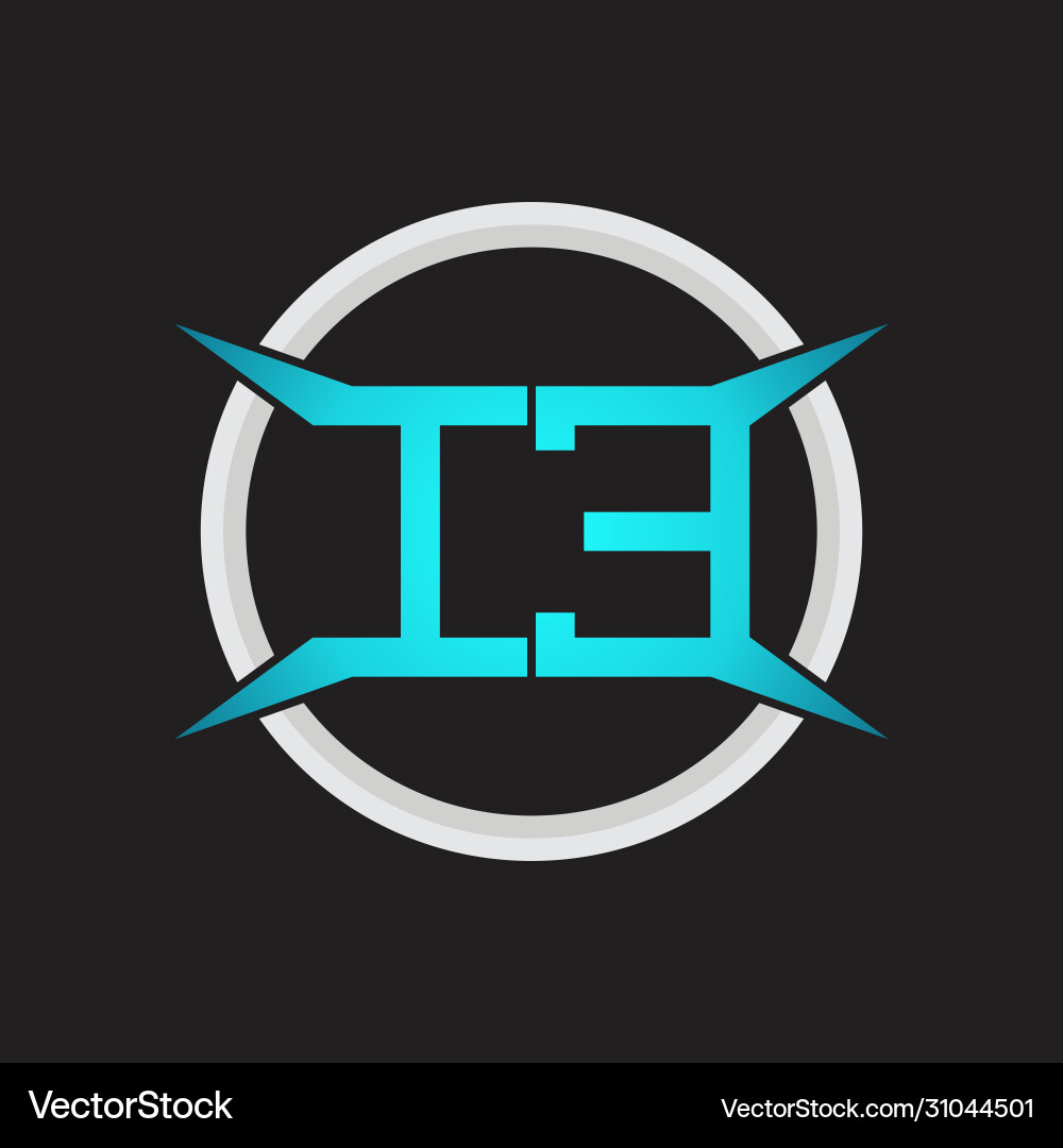 Ie logo monogram with circle and four taper shape Vector Image