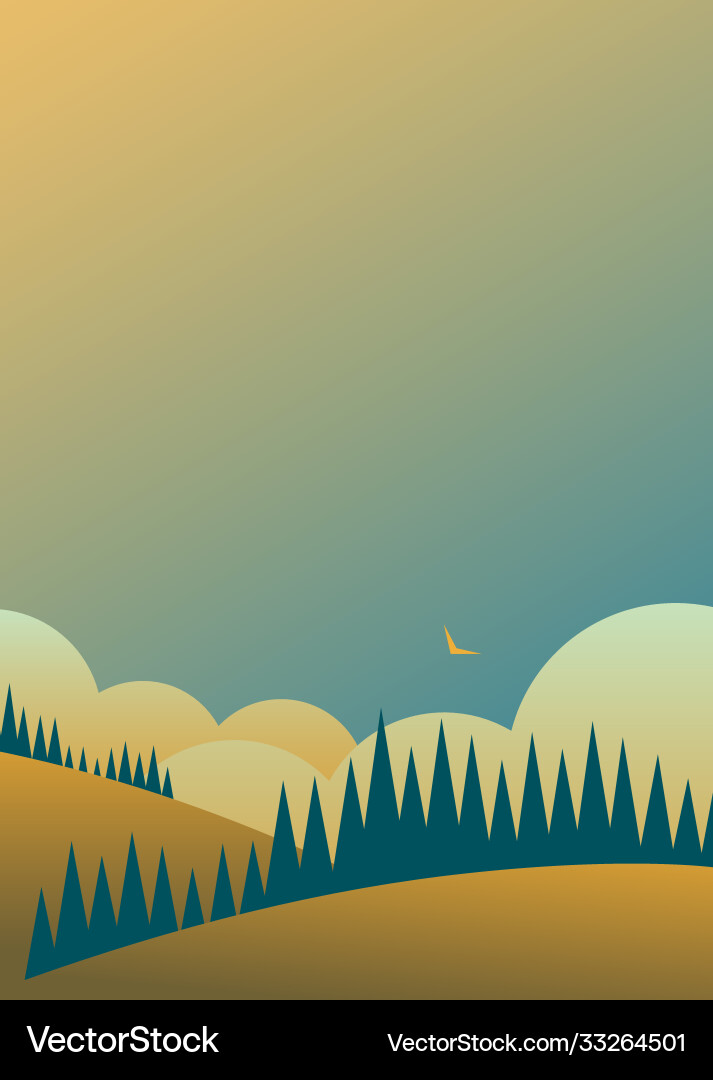 Landscape with fields and forests Vector Image