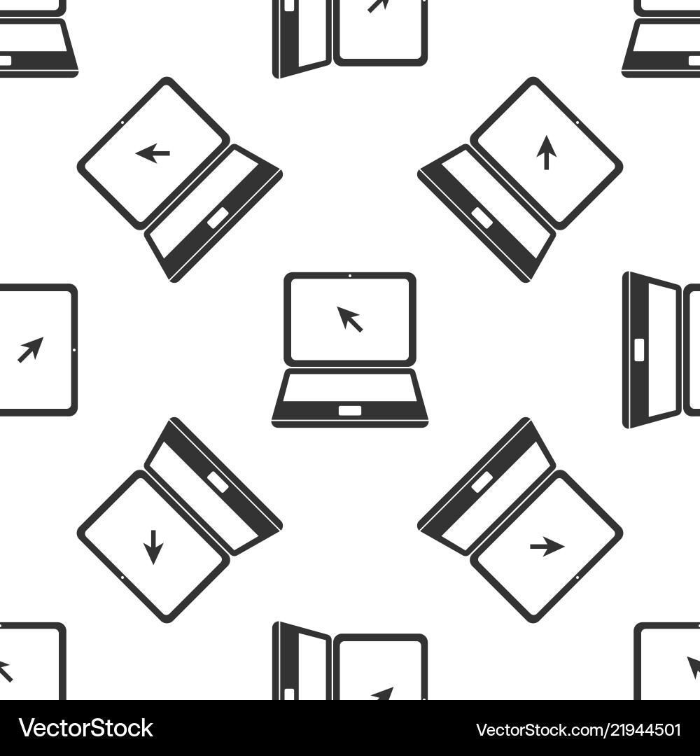 Laptop with cursor icon seamless pattern Vector Image