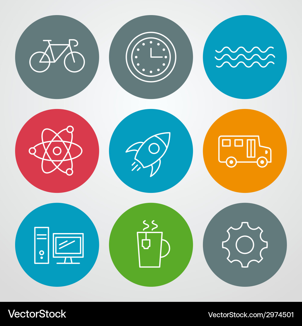 Line icons set for web site design and mobile apps vector image