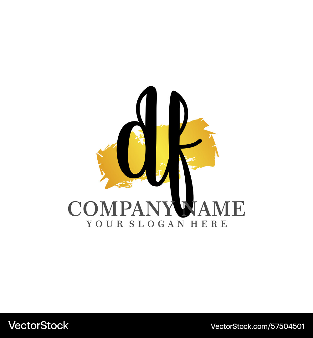 Modern handwriting initial logo df monogram design Modern handwriting initial logo df monogram design Vector Image