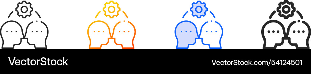 Networking iconthin linear gradient blue stroke Networking iconthin linear gradient blue stroke Vector Image