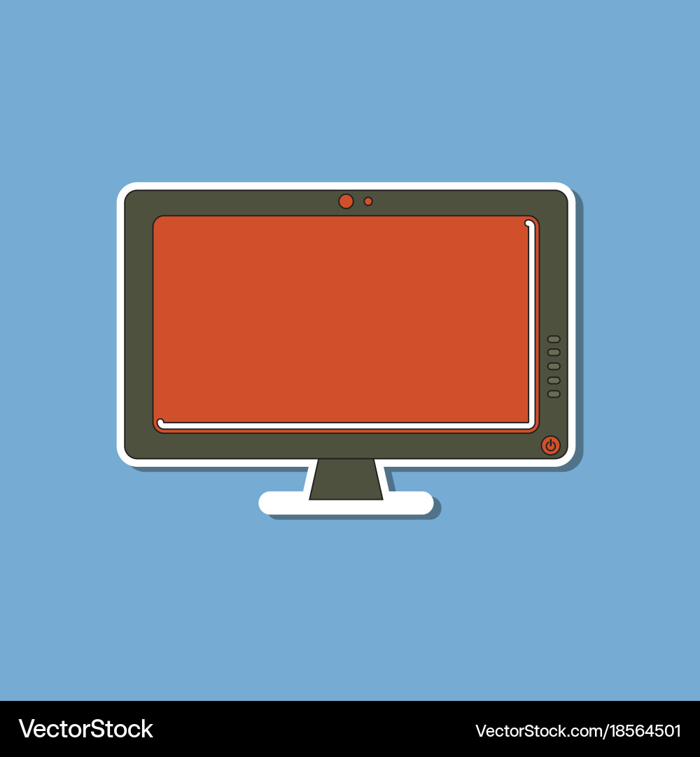 Paper sticker on background of computer monitor Vector Image