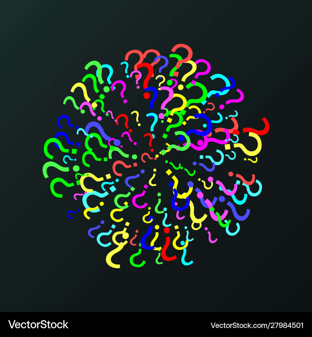Pattern frame question marks vector image