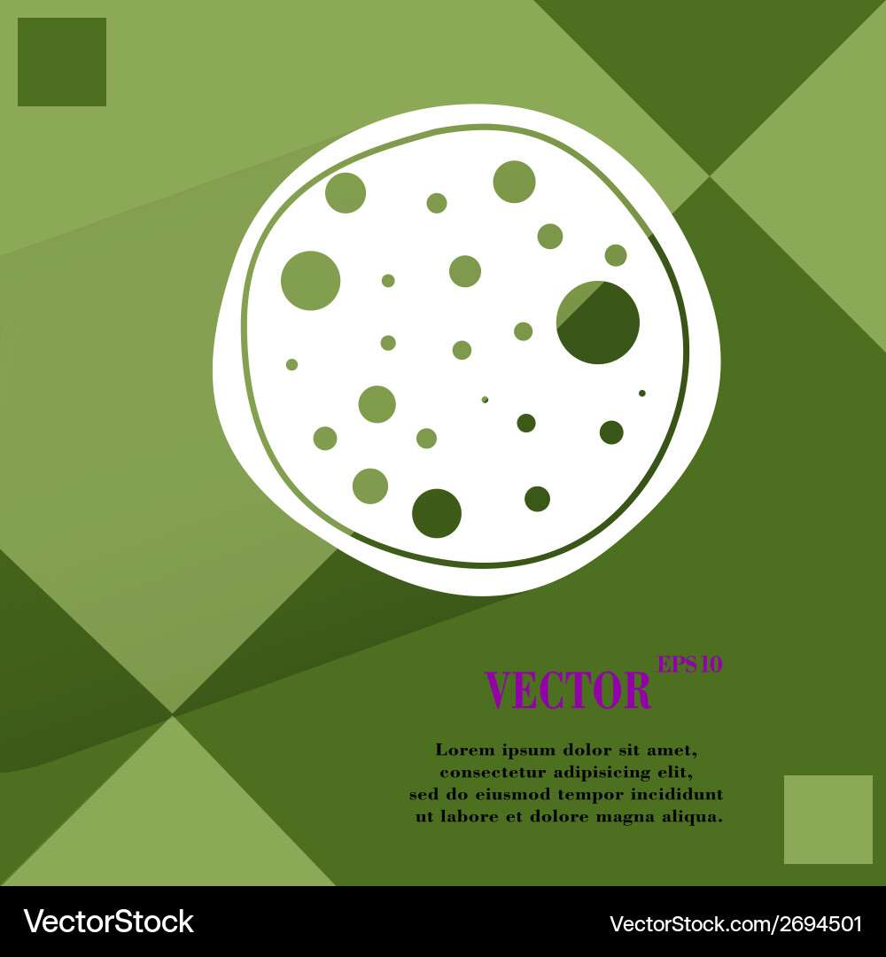 Pizza flat modern web button on a geometric vector image