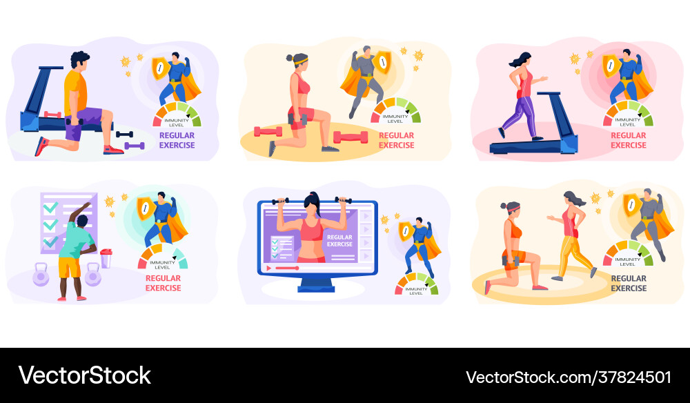 Set about regular exercises vector image